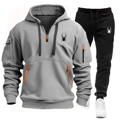 Casual Men's Pocket Polyester Sports Suit