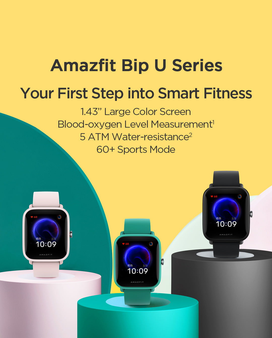 1-Amazfit Bip U Smartwatch Bluetooth Calling Music Playback Full Touch Mode