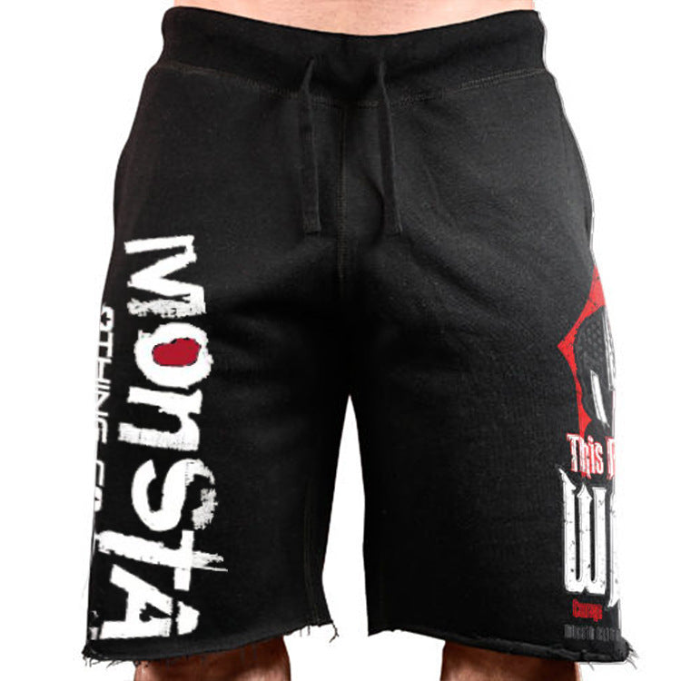 Shorts Casual Running Big Print Five-Point Pants Cotton Shorts Men