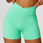 Skinny Hip Raise Yoga Shorts Brushed Cross High-waisted Trousers