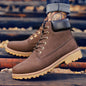 Men's Lace-up PU Leather High-top Casual Snow Boots